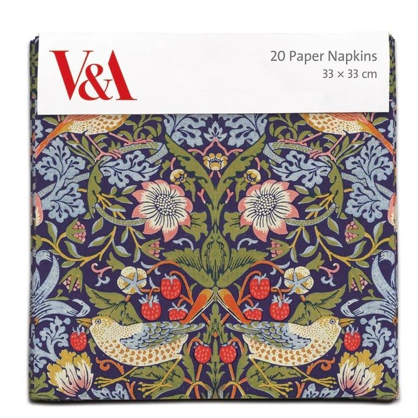 Museums &amp; Galleries, Servietter 33x33cm, 3 lags, Strawberry Theif