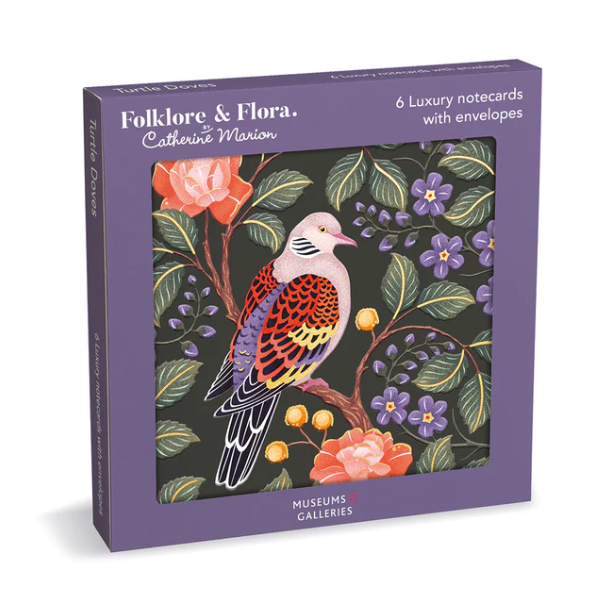 Museums &amp; galleries Turtle Doves kortmappe med 8 dobbeltkort inkl. kuvert