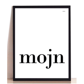 MutMut plakat 30 x 40 cm - MOJN SORT P HVIDT