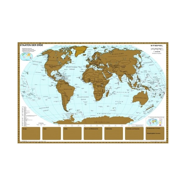 Naga - Verdenskort til vg, Scratchable, 97x67cm