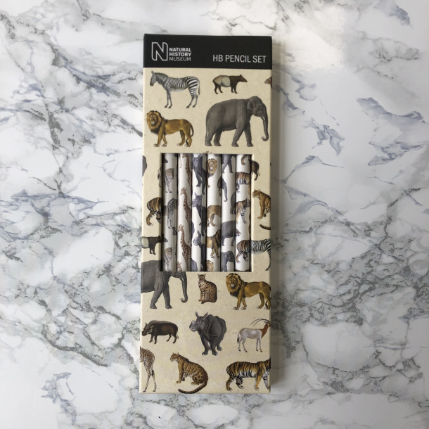 Natural History Museum blyanter, safari, 6 stk.