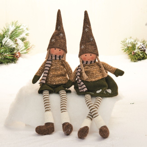 Nissedreng, grnt stof, 40 cm