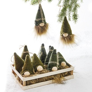 Nissegnom, stof med snor til ophng - 14 cm