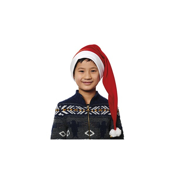 Nissehue, med 2 pomponer og klokker, 77 cm