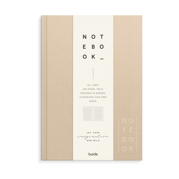 Notebook Textile beige lined A5