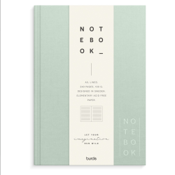 Notebook Textile green lined A5