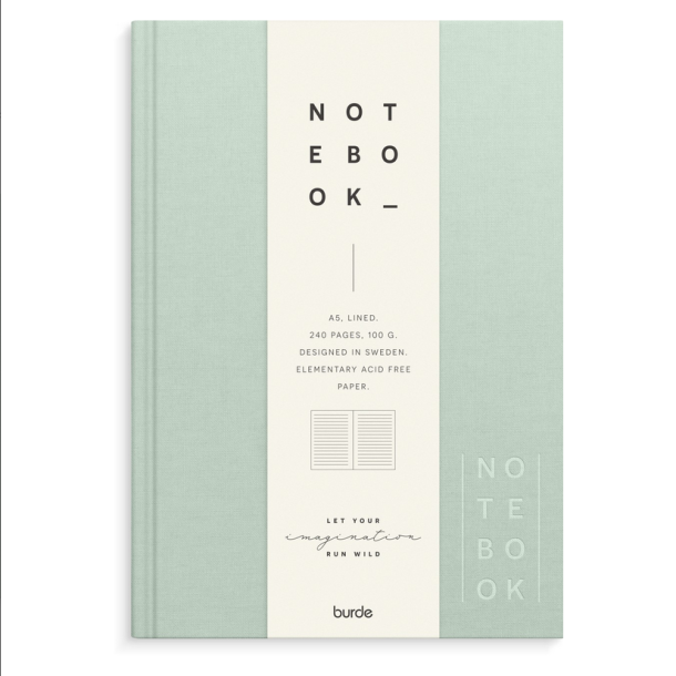 Notebook Textile green lined A5