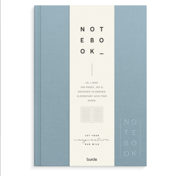 Notebook Textile light blue lined A5