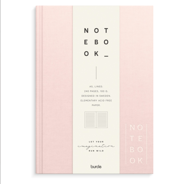 Notebook Textile pink lined A5