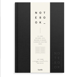 Notebook Textile sort lined A5