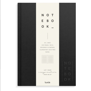 Notebook Textile sort lined A5