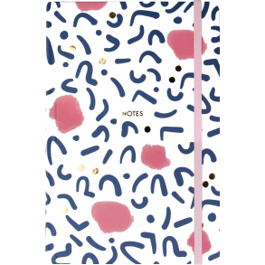 Notesbog Delux, A5, koral, gold, white