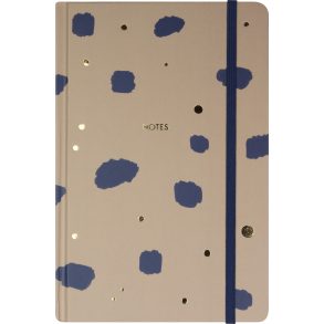 Notesbog Delux, A5, navy, gold, brown