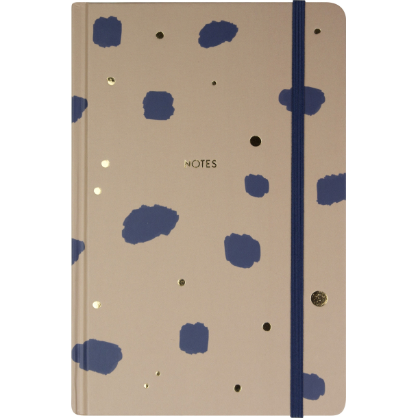 Notesbog Delux, A5, navy, gold, brown