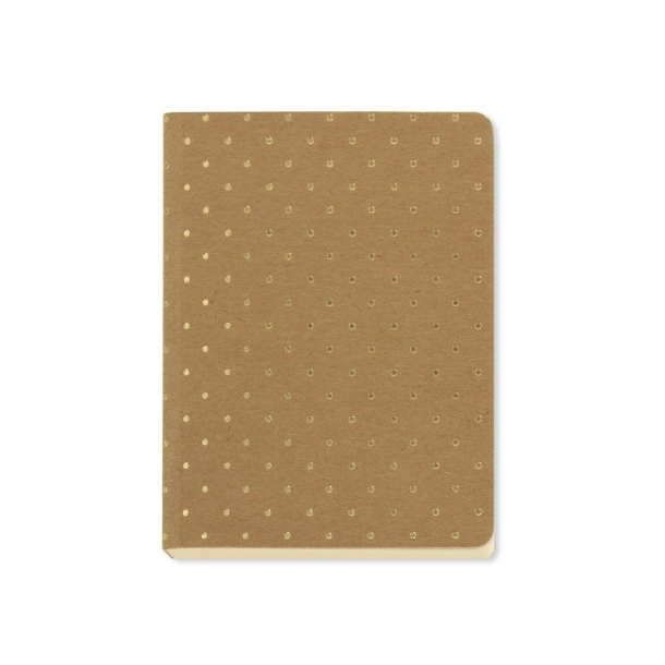 Notesbog Gold Polka - Kraft A6