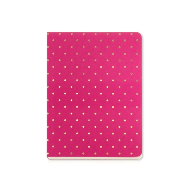 Notesbog Gold Polka - Pink A6