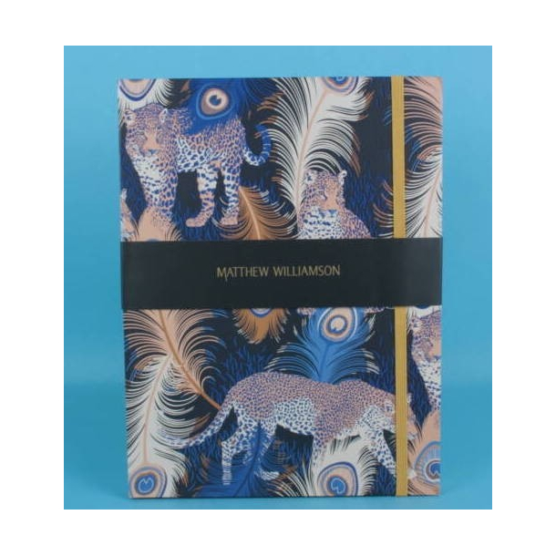 Notesbog, linieret, Matthew Williamson, Leopard/fjer