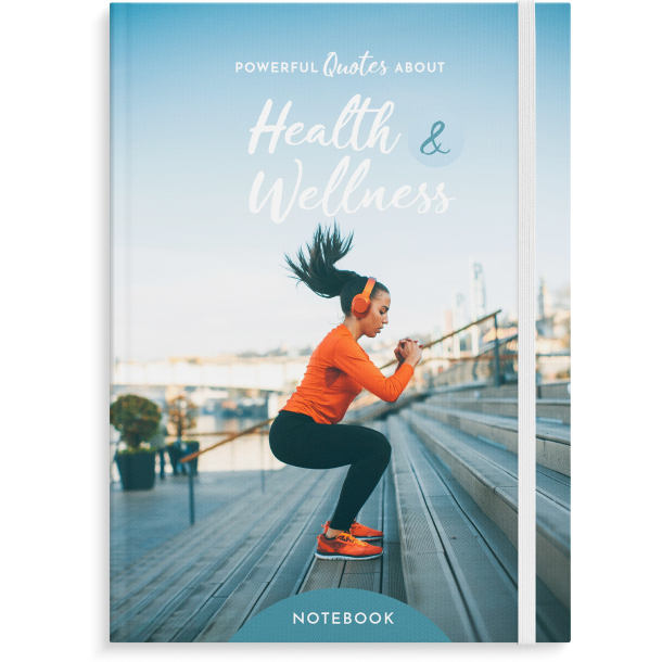 Notesbog med linier, fotos og citater, Health &amp; Wellness, A5