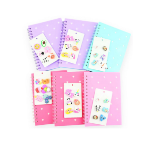 Notesbog med silikone forside og 6 stk. charms