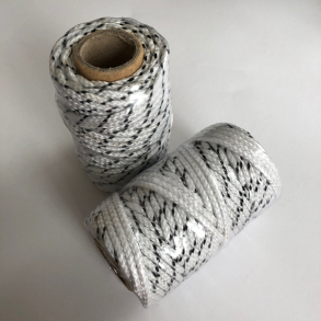 Nylongarn, sort/hvid, 20 meter