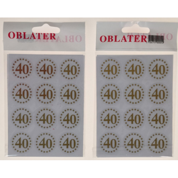 Oblater 40 guld, 24 stk