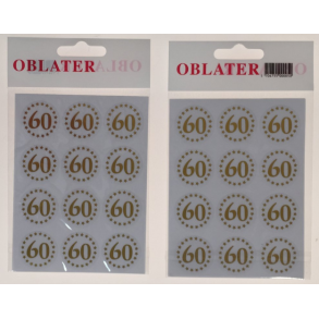 Oblater 60 guld, 24 stk