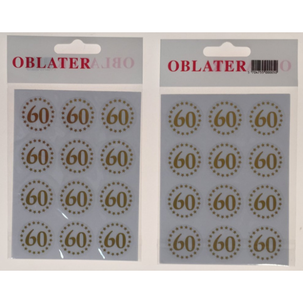 Oblater 60 guld, 24 stk