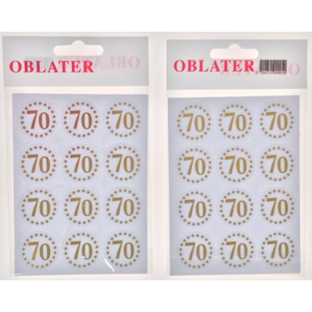 Oblater 70 guld, 24 stk