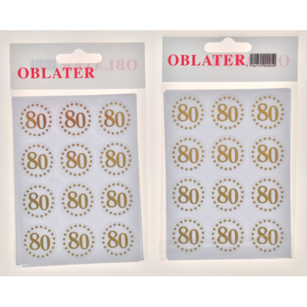 Oblater 80 guld, 24 stk