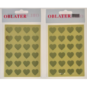 Oblater hjerte lille guld, 48 stk