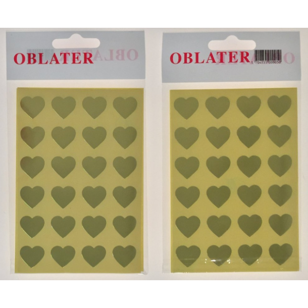 Oblater hjerte lille guld, 48 stk
