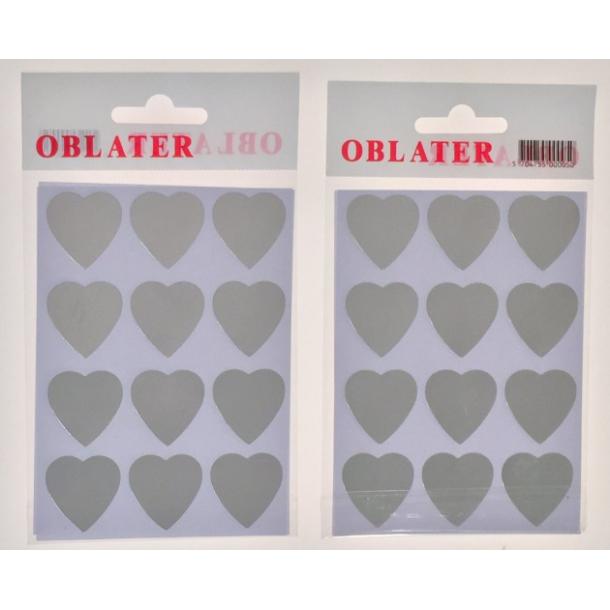 Oblater hjerte stor slv, 24 stk