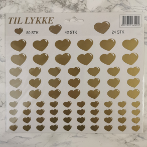 Oblater hjerter guld, 3 str. 