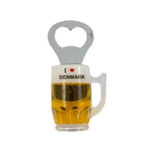 Oplukker/magnet �lkrus I love Denmark