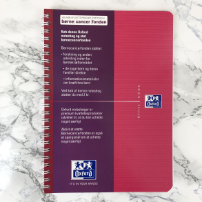 Oxford Officebbok, A5, linieret, Pink