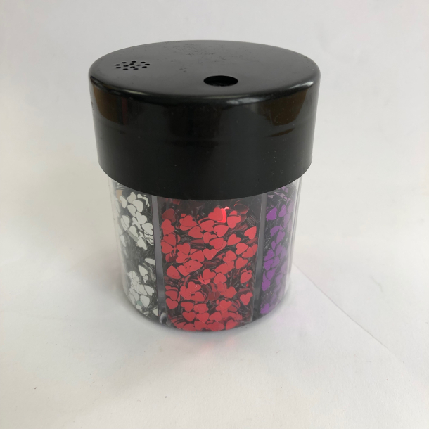 Pailletter p dse m. 6 farver, hjerter