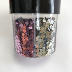 Pailletter p dse m. 6 farver, hjerter