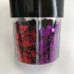 Pailletter p dse m. 6 farver, hjerter