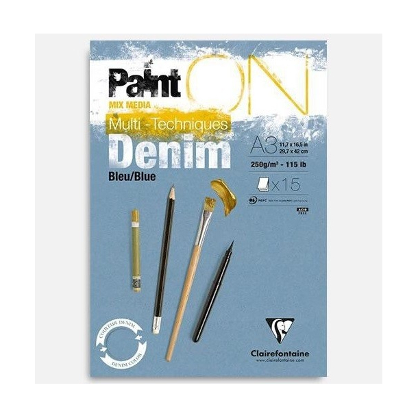 Paint On Mixed media tegnepapir Denim Blue A3