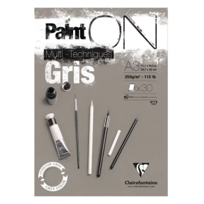 Paint On Multi -Techniques tegnepapir A3, Grey