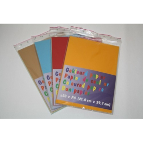 Papir A4 kulrt 80g., 50 ark. ass