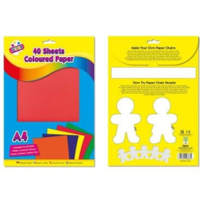 Papir, pastel farver, A4, 40 ark