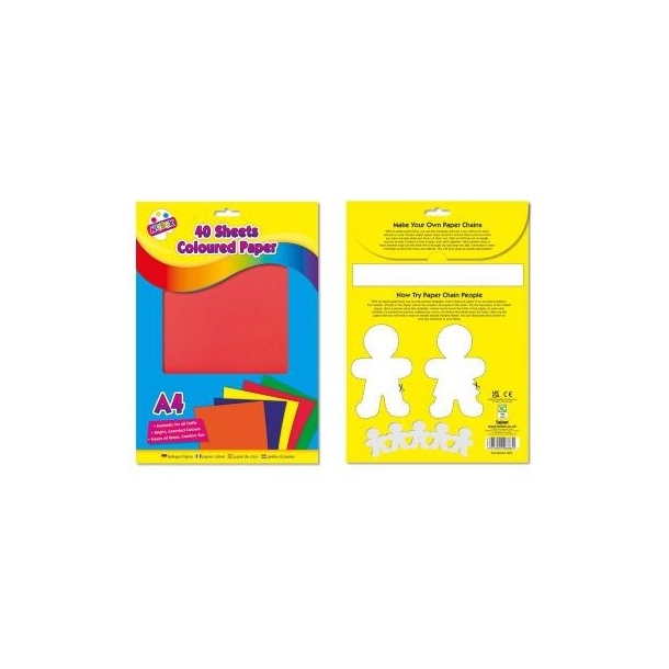 Papir, pastel farver, A4, 40 ark