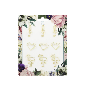 Papirclips med motiver, 9 stk.