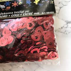 Partyline Dekorationskonfetti, store og sm rde hjerter