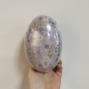 Pskeg, todelt, lilla m. kanin, 15 cm