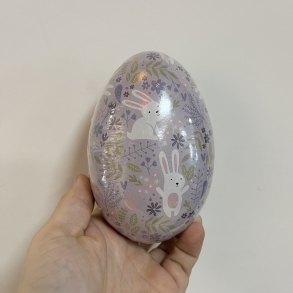 Pskeg, todelt, lilla m. kanin, 12 cm