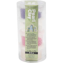 Pearl Clay, hvid, lilla, pink, 3x25g, 1x38g.