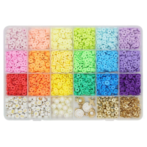 Pearl ´n Fun Heishi Fimo perlemix m/tilbehr, pastelfarver