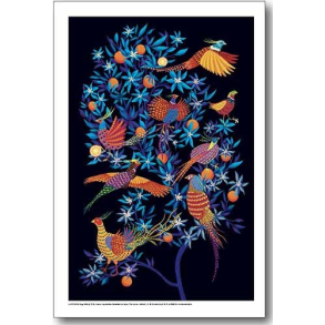 Peggy Nille plakat - Fasaner i appelsintr